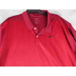 Nike Dri-FIT Polo Shirt Mens 3XL Red Performance Golf Athletic Swoosh Logo